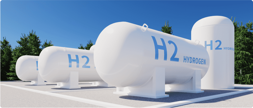 HD현대의 수소(H2 hydrogen)를 액화수소 형태로
									운반, 기체 수소를 연료로 사용하는 차세대 수소
									선박